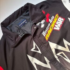 Vintage 90s Swingster Western Auto Racing WAR Jacket Men's XXL Full Graphic Moto